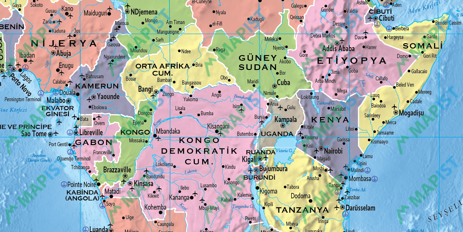Dünya Siyasi Haritası yakın plan görüntüsü